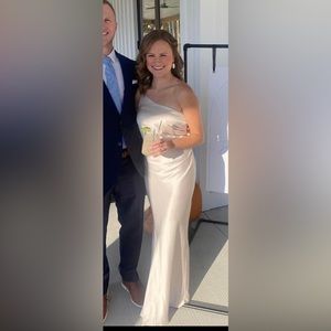 Revelry Jade satin dress